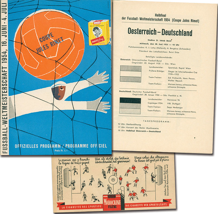 Fussball-Weltmeisterschaft 1954, 30.Juni 1954. Halbfinale:  Österreich - Deutschland (1.6) in Basel.