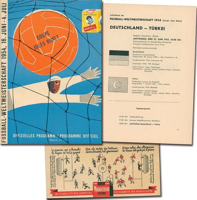 Fussball-Weltmeisterschaft 1954, 23.Juni 1954. Gruppe 2 Entscheidungsspiel um Platz 2:  Deutschland - Türkei (7:2) in Zürich.