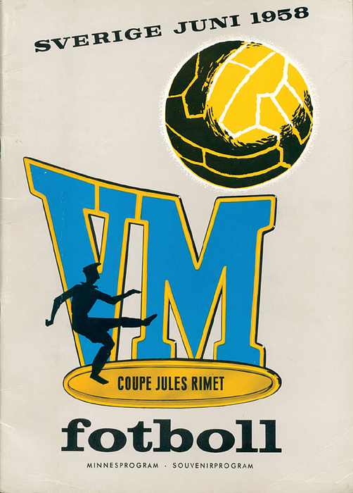 Sverige Juni 1958. VM Coupe Jules Rimet fotboll. Souvenirprogramm.