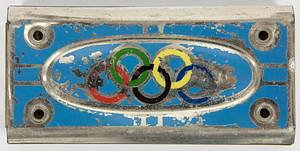 Mundharmonika (voll funktionsfähig). Werbeaufdruck mit farbigen Olympischen Ringen und Aufschrift „Olympiade 1936“. 11,5x5,5x2cm. - Bild 2