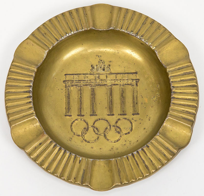 Olympic Games Berlin 1936 Souvenir Brass Ashtray