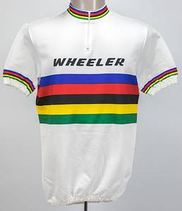 Original Radsport Trikot für einen deutschen Weltmeister 1999 in der 4000 m Teamverfolgung. Regenbogentrikot mit der Werbeaufschrift "Wheeler". Status:ABC. - Bild 2