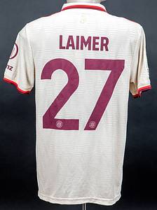 Original match worn Spielertrikot von Bayern München mit der Rückennummer 27 Getragen von Konrad Laimer in einem Spiel der UEFA Champions League in der Saison 2024/2025. Laimer ist 49-facher Nationalspieler von Österreich.Status:ABB. - Bild 3