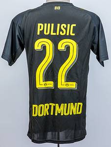 Original match worn / issued  Spielertrikot mit Hose von Borussia Dortmund mit der Rückennummer 22. Getragen von Christian Pilisic 03.03.2018 im Spiel der Fußball Bundesliga gegen RB Leipzig. RB - BVB 1:1. Pulisic ist 78-facher Nationalspieler von den USA. Seltene Auswärtsvariante. Status:AAC. - Bild 3