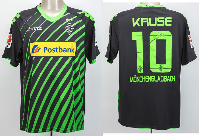 Original match worn Spielertrikot von Borussia Mönchengladbach mit der Rückennummer 10. Getragen von Max Kruse in dem Bundesligaspiel am 04.04.2014 gegen Hoffenheim. Status:AAA. Trikot kommt direkt von Borussia Mönchengladbach mit Echtheitszertifikat des Klubs!.