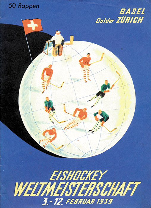 Eishockey Weltmeisterschaft 3.-12. Februar 1939 Basel Zürich.