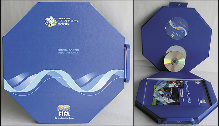 Kassette mit Technical Report and Statistics. 2006 FIFA World Cup Germany 9 June - 9 July 2006 und 2 DVDs. Ausgabe für FIFA-Mitglieder.