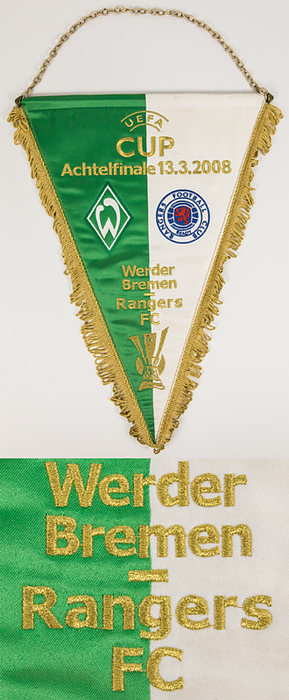 Football Match Pennant 2008 Glasgow Rangers v Bre