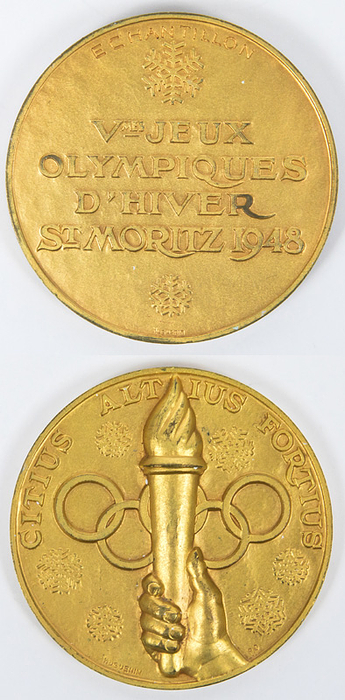 Olympic Winter Games 1948 Gold Winner medal