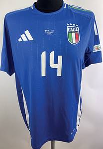 Original match issued Italien Spielertrikot mit der Nummer 14. Vorbereitet für Frederico Chiesa für das EM-Spiel gegen Kroatien am 24.06.2024 in Leipzig. Status AAC. - Bild 2
