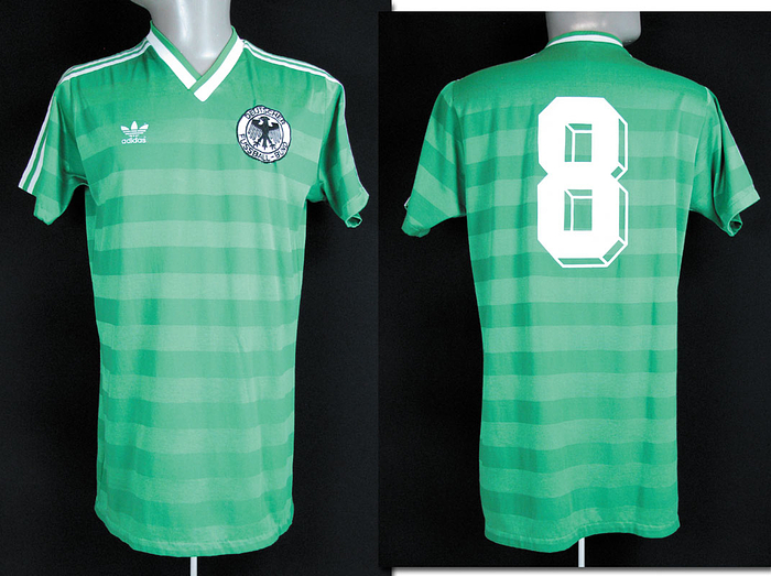 match worn football shirt Germany 1986