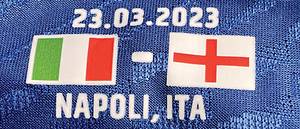Original match issued Italien Spielertrikot mit der Nummer 19. Vorbereitet für Matteo Retegui für das EM-Qualifikations Spiel gegen England am 23.03.2023 in Neapel. Status:AAC. - Bild 5