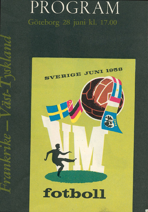 Programm WM 1958  | Spiel um den 3.Platz bei der Fußball-Weltmeisterschaft 1958 Frankreich - Deutschland (28.6.) in Göteborg. Officiellt Programm.