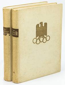  - Olympic Summer Games 1936 in Berlin. Two volumes, official report, size: 24x31 cm, over 1000 photos on 1222 pages,  cover slightly soiled, Absolutly rare ENGLISH Editon!!! Condition: C - Bild 2