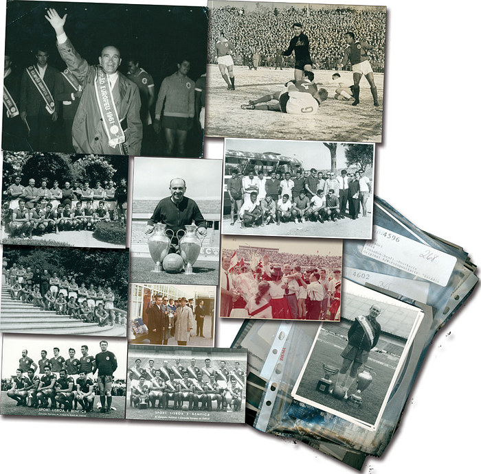 Lissabon,Benfica -Fotosammlung Bela Guttmann  | 130 verschiedene Original S/W-Pressefoto und Postkarten von Benfica und Bela Guttmann aus der Zeit 1959-1962. 8x12 bis 18x24cm. -Guttmann Nachlass 2001 Nr. 144, 227, 239, 245-247,249, 253, 269 + Teile aus 252