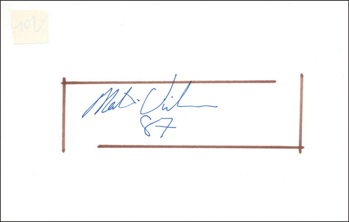 Vinnicombe, Martin  | Karteikarte mit original Signatur von Martin Vinnicombe (AUS). Silbermedaille im Radsport bei den Olympischen Spielen 1988 im 1000 m Zeitfahren und Weltmeister 1987. 15x9 cm