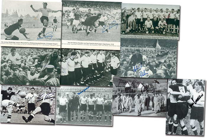 Sorry, no english description is available. ...  -  Condition: .....Signaturen von 3x Liebrich, Herberger, 2x Rahn, Pfaff, Erhardt, 2x O.Walter, K.Mai und Eckel.