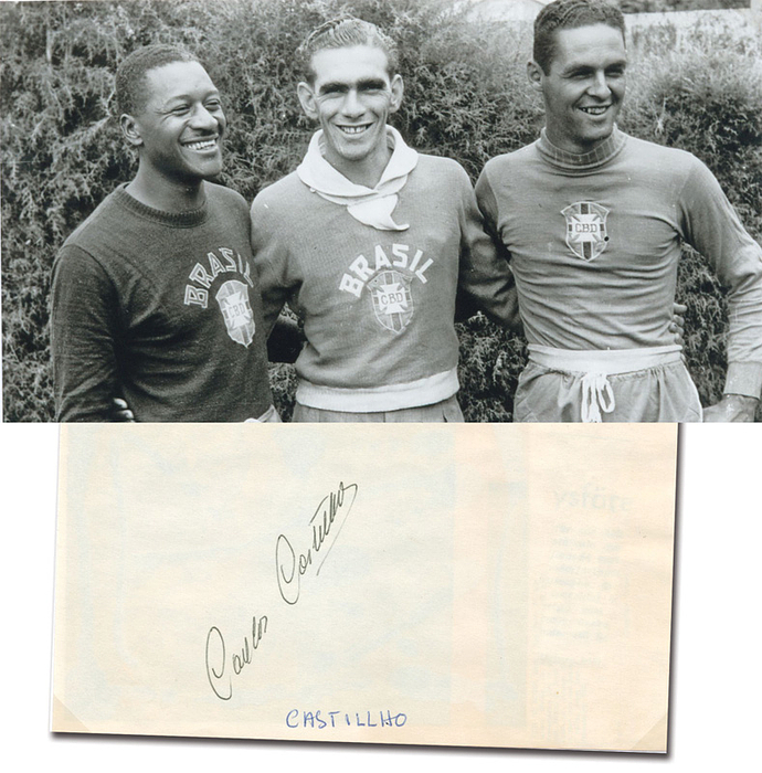  - (1927-1987) Blank receipt with original signature of Castilho (BRA). Two-time football world champion with Brazil 1958 + 1962, 14x8 cm. Condition: B