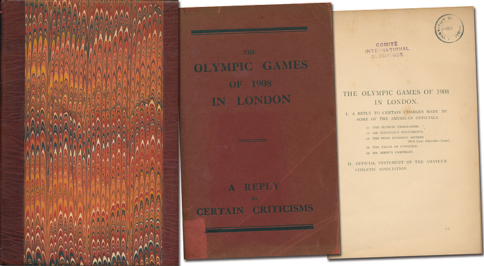 Cook, Theodor A. | Olympic Games of 1908 in London. A Reply to certain criticisms.