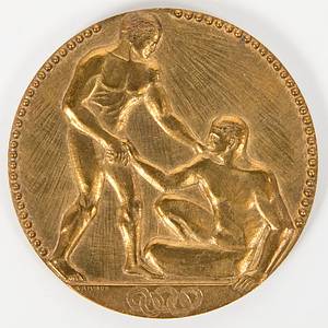 Siegermedaille 1924  | Bronzemedaille der VIII. Olympischen Spiele 1924 von Paris für einen 3.Platz. 5,5 cm. Bronze. - Bild 2