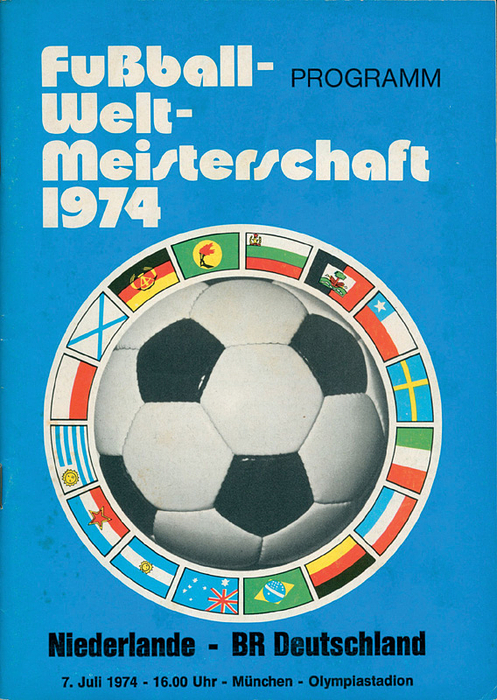 Programm WM 1974  | Finale der X.Fußball-Weltmeisterschaft. Deutschland - Niederlande, Sonntag, 7.Juli 1974. Olympiastadion München. Programm. (LIMIT - Mindestgebot 300.- €).