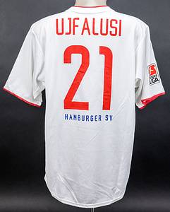 Hamburger SV - Trikot 2002/2003  | Original match worn Spielertrikot vom Hamburger SV mit der Rückennummer 21. Getragen von Tomaz Ujfalusi am 03.08.2003 im Spiel anlässlich der 40-jährigen Mitgliedschaft des HSV in der Fußball Bundesliga. Jubiläums-Trikot 40 Jahre Bundesliga. Ujfalusi ist 78-facher Nationalspieler von Tschechien und erzielte den Treffer um 1:0. Status:AAB. - Bild 3