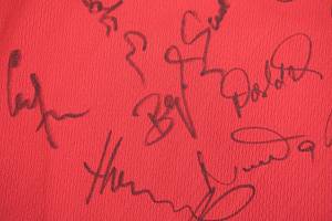  - Fan jersey of the Czech national team from 1996 with approximately 22 original signatures of the players from the Czech team that won the 1996 European Championship. Puma size XL. Condition: A - Bild 8