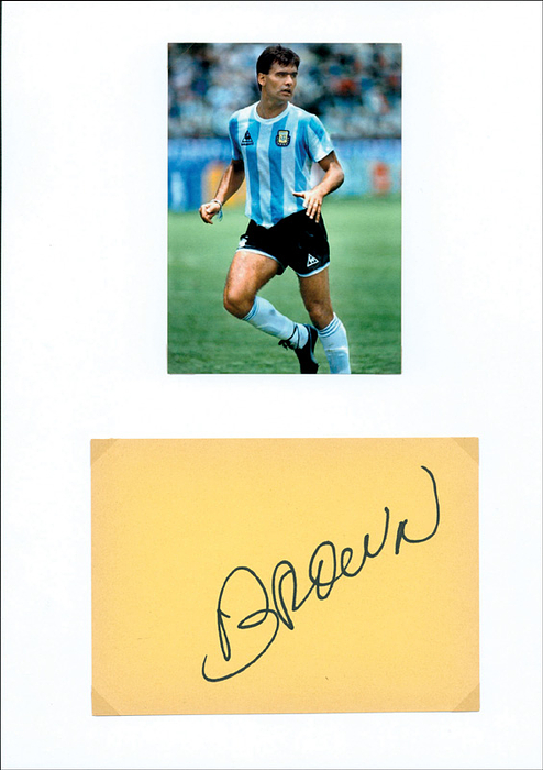 Autograph Football Star Argentina. José L. Brown - original signature of José Luis Brown (1956-2019). He was World Champion with Argentina 1986. 15x10.5 cm. Condition: A-
