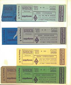 Bremen,Werder-Ticketsammlung 1970-1979  | Bundesligaticketsammlung Werder Bremen 1970 - 1979. 66 Eintritskarten von Werder Bremen (Bundesliga, DFB-Pokal, Europapokal). An den Ecken in einem Fotoalbum eingeklebet (lassen sich leicht herauslösen). Außerdem zwei DFB Länderspieltickets in Bremen (1973 + 1980). - Bild 5