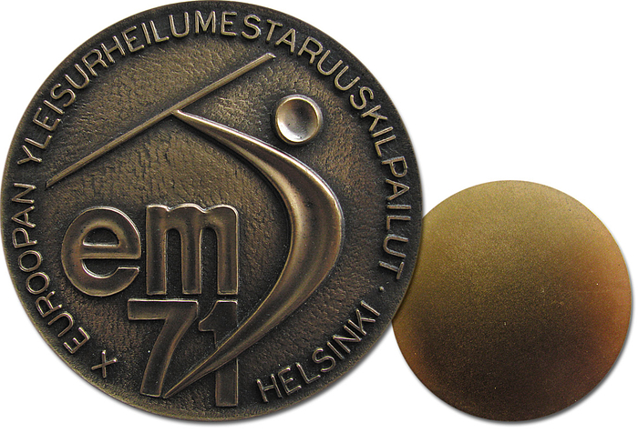 Teilnehmermedaille 1971  | Teilnehmermedaille 10. Leichtatheltik Europameisterschaften 1971 in Helsinki für Athleten. Bronze. 7 cm.
