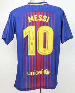 Barcelona, FC - Messi  | Original Nike Fanshirt FC Barceolna mit der Rückenummer "10 Messi". Mit original Signatur von Lionel Messi auf der Rückennummer. Größe L. Mit Echtheitsholhogramm von "Witnes Autographs" - Bild 3