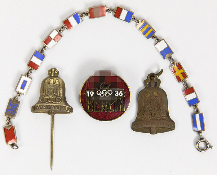  - Various small souvenirs commemorating the 1936 Berlin Olympic Games. Condition: A-B