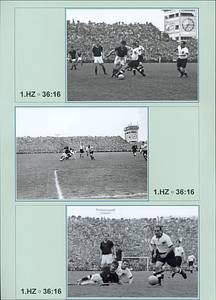 Fotodokumentation Endspiel WM 1954  | Finale Ungarn v Deutschland (Endspiel der Fußball - Weltmeisterschaft 1954) mit 397 S/W-Fotoabzügen (je 13x8,5 cm) in einer Ordner auf DIN A4 Kartons montiert, die die jeweilige Spielminute der Fotoszene anzeigen. - Bild 3