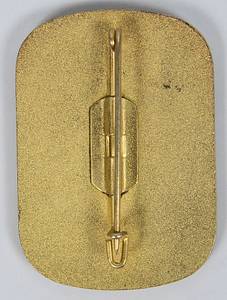  - Olympic Games 1964. Participation Badge Press Innsbruck 1964 Winter: "Presse". Gold plated, m/c enamel with black background. Size 3x4,2 cm. VF. --minimal scratches Condition: A- - Bild 3