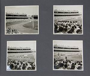 1)Fotoalbum Olympia 1956  | Privates Fotoalbum des deutschen Fußball A-Nationalspieler Rudi Hoffmann (1935-2020; 1 A-Länderspiel) und Teilnehmer am Olympischen Fußballturnier für Deutschland bei den Olympischen Spielen Melbourne 1956. Von der Reise der deutschen Fußball Olympiamannschaft zu den Olympischen Spielen 1956. Tolles Dokument eines Wettkämpfer ser Oympiade mit Fotos von der Reise, Eröffnungsfeier, Wettkämpfen, Olymisches Dorf, Freizeitaktivitäten in Australien ect. 106 Privatfotos (15x10 bis 9x9 cm) von den Olympischen Spielen 1956. - Bild 2