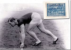 Cartmell, Nathaniel  | (1883-1967) Werbevignette American Olympic Committee  Helsinki-1940-St.Moritz" mit Originalsignatur von "Nat" Nathaniel Cartmell. Verstorbener Leichtathletik-Olympiasieger 1908 und Olympiazweiter 1904 über 200m der USA. 4,5x3,3 cm. Dabei S/W-Foto (15x10,5 cm). - Bild 2