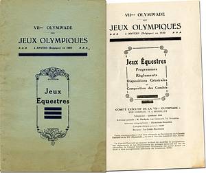 Programme General 1920  | VIIme Olympiade. Jeux Olympiques á Anvers en 1920. Jeux Equestres Programme Reglements Disositions Générales. - Bild 2