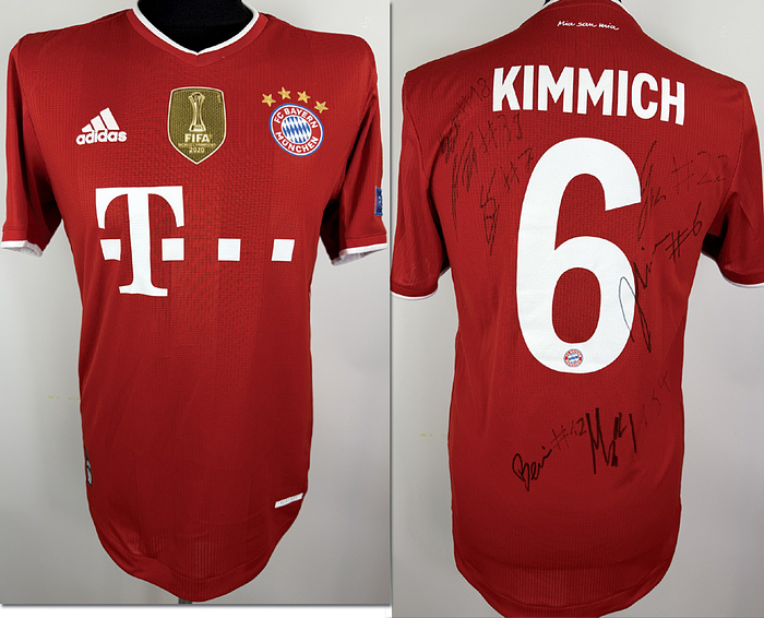 München,FC Bayern  - Trikot 2021  | Original match worn FC Bayern  Spielertrikot mit der Nummer 6 von Joshua Kimmich. Getragen im Viertelfinale der Championsleague 2021 gegen Paris Saint German am 13.04.2021 in Paris.Status AAB.