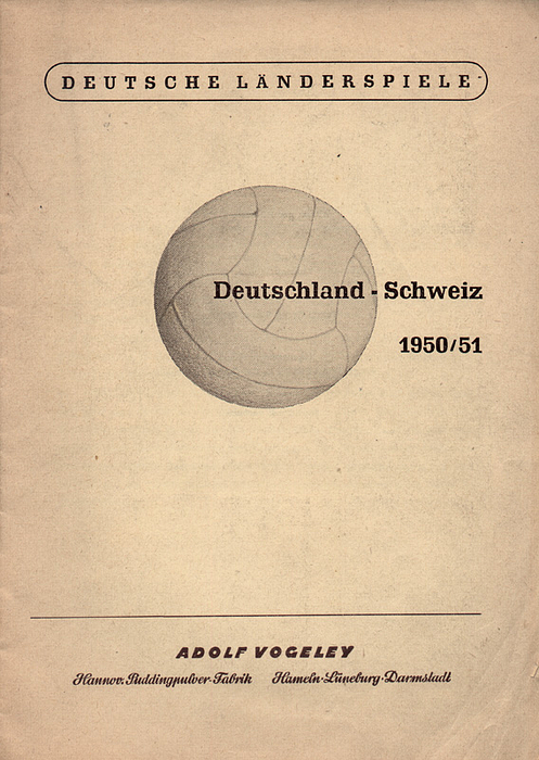  - Germany/Switzerland, 1950/1. small collector's album, complete. (GERMAN) Very rare album about the 2 International Games on 22.11.50 and 15.4.51. Size 15x21 cm,  24 pages and 16 b/w picture photos, Condition: C