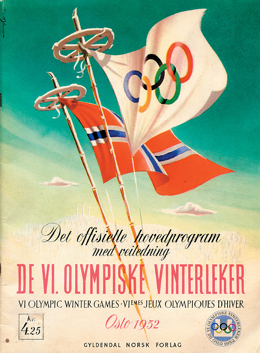 Gesamtprogramm OSW1952  | Det offisielle hovedprogramm med veiledning de VI. Olympiske Vinterleker. VI. Olympic Winter Games. Oslo 1952.