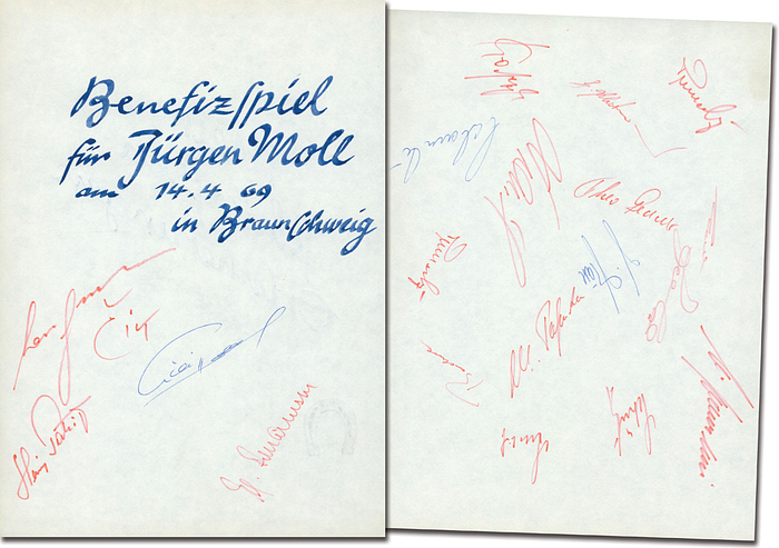Sorry, no english description is available. ...  -  Condition: A.....Dieses Spiel fand statt, weil Jürgen Moll mit seiner Frau mit dem Auto am 16.12.1968 tödlich verunglückt waren