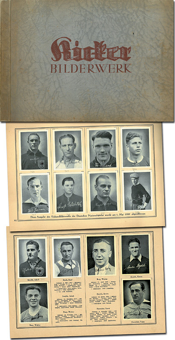 Sammelbilder-Kicker  | Kicker Bilderwerk. Die deutschen Nationalspieler. Sammelbilderalbum. Mit zwei Nachträgen bis 1940! Insgesamt 392 erschienene Bilder!.