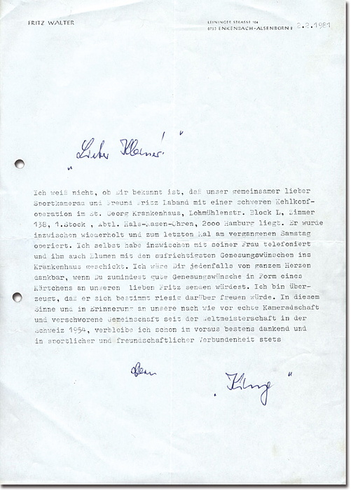 Sorry, no english description is available. ...  -  Condition: B.....In diesem Brief geht es um den frischoperierten Fritz Laband. Mit der Unterschrift "King" eine absolute Raität --gefaltet