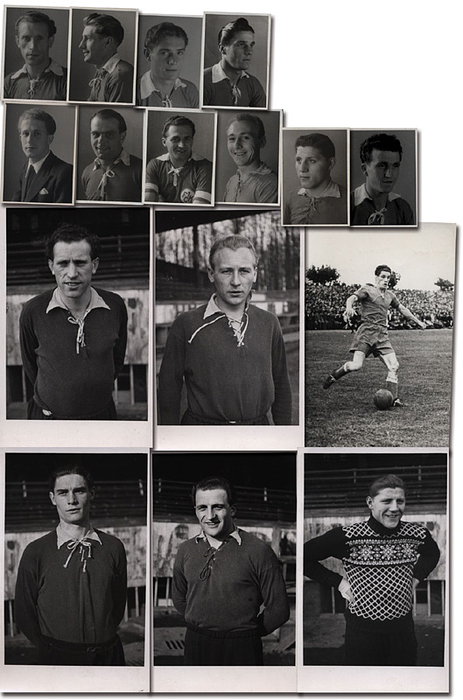  - 16 Player Portrait Photos of 1. FC Kaiserslautern, c. 1952; 14 x 8.5 cm + 6 x 4.5 cm Condition: A-