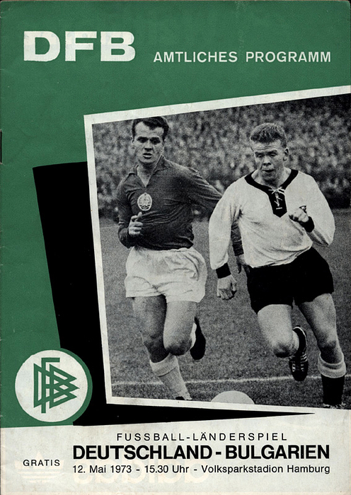 Programm LS1973  | Deutschland - Bulgarien, 12.5.1973 in Hamburg. Offizielles DFB - Programm zum Fußball - Länderspiel.