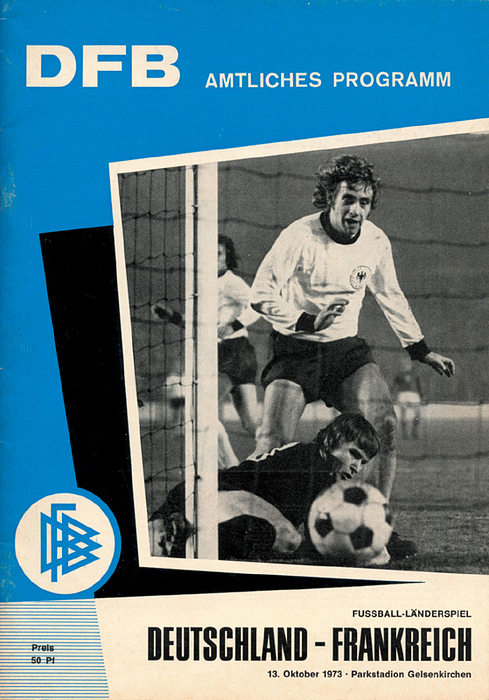 Football Programme 1973 Germany v France - Football Programme 1973 Germany v France 13th October in Gelsenkirchen. 28 pages 15x21 cm. Condition: B