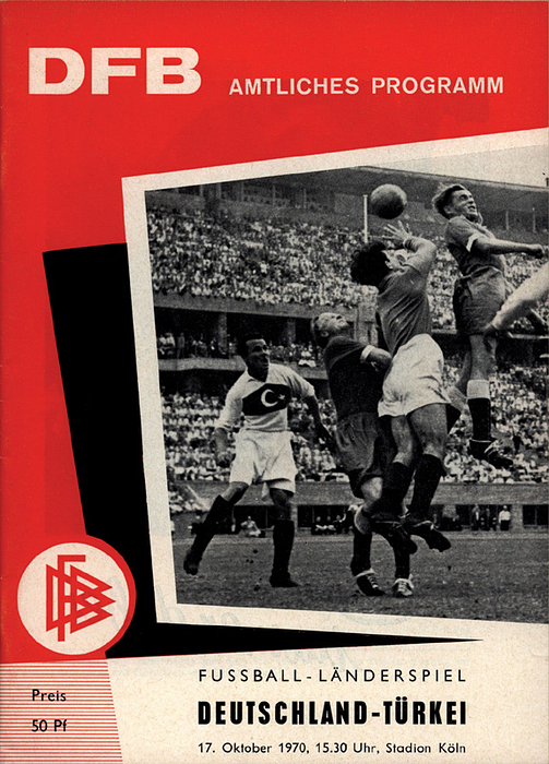  - Football Programm Germany vs Turkey 1970 17th october 1970 in Cologne. 32 pages, 21x15 cm Official Programm Condition: B