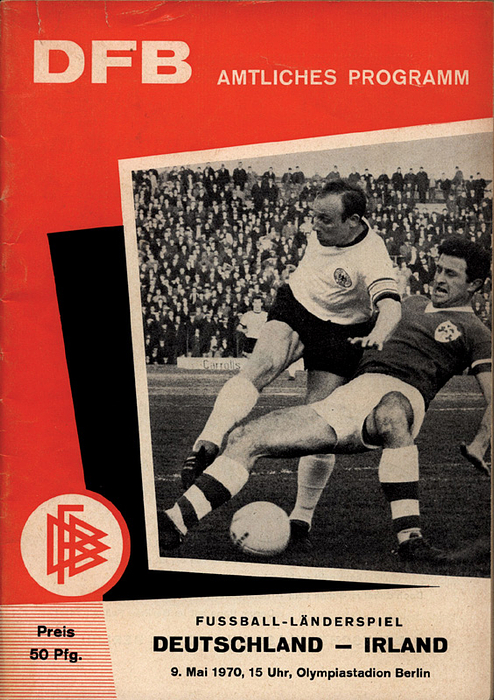 Programm LS1970  | Deutschland - Irland. 9.5.1970 in Berlin. Offizielles Programm zum Fußball - Länderspiel.