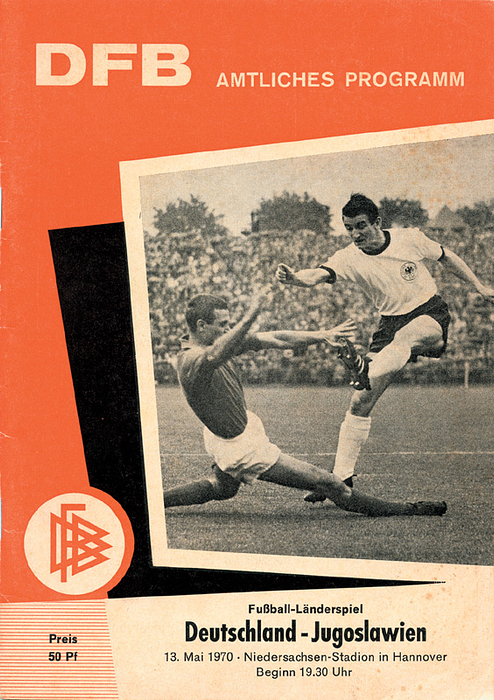 Programm LS1970  | Länderspiel Deutschland - Jugoslawien am 13.Mai 1970 im Niedersachsen-Stadion Hannover. Offizelles Fußball Programm.