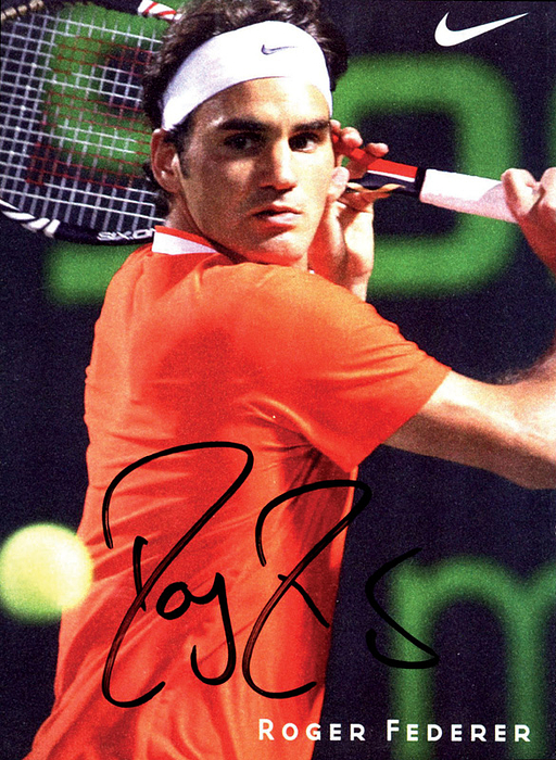  - Tennis Star Autograph. Roger Federer Condition: A